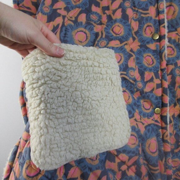 Natural Life Kimono Sherpa Jacket Women L XL Snap Hooded Boho Oversized Hood 764 - Picture 7 of 16